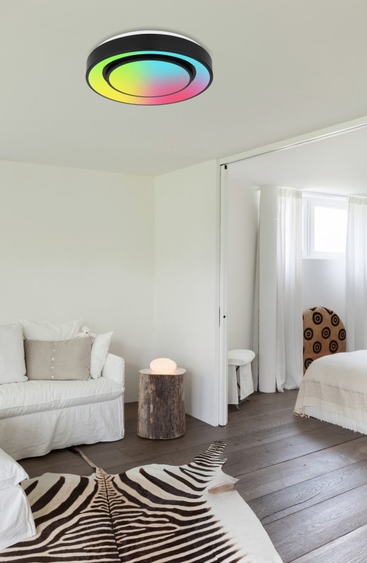 Stropní svítidlo GLOBO Sully, 38 cm, LED, 24W, RGB černé Stropní svítidlo GLOBO Sully, 38 cm, LED, 24W, RGB černé