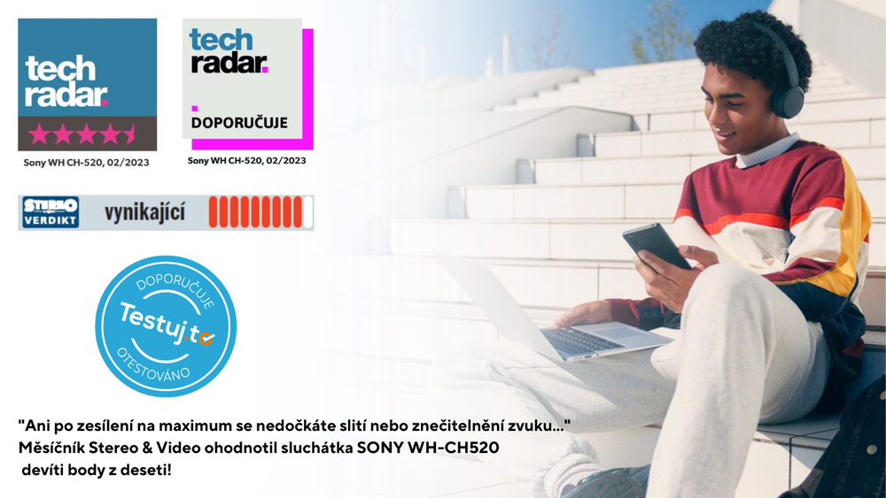 Sluchátka Sony WH-CH520 bílá Ocenění sluchátek SONWHCH520W