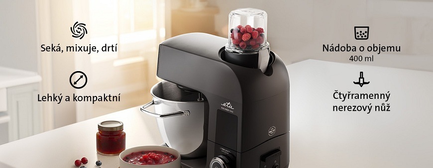 Multifunkční sekáček ETA 1028 95050 šedý/bílý Nástavec na sekání a mixování pro kuchyňský robot ETA Kuliner Max s nádobou o objemu 400 ml a nerezovým nožem