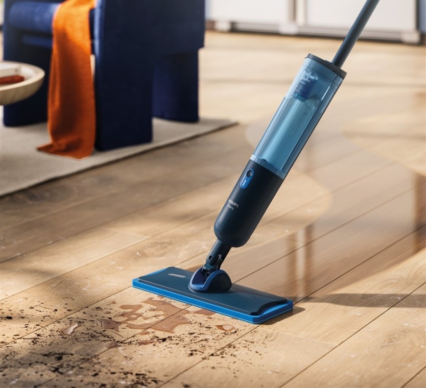 Návlek na mop Philips OneUp XV1882/10 modré Náhradní podložka Philips XV1882/10 OneUp pro eletrický mop Philips OneUp