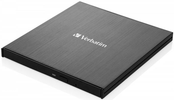 Externí DVD vypalovačka Verbatim CD/DVD Slimline USB-C + Nero černá
