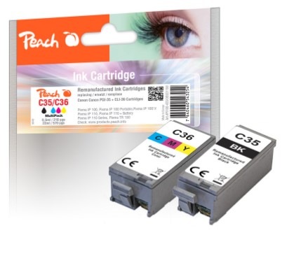 Inkoustová náplň Peach Canon PGI35/CLI36 MultiPac, 1x570, 1x210 stran vícebarevná