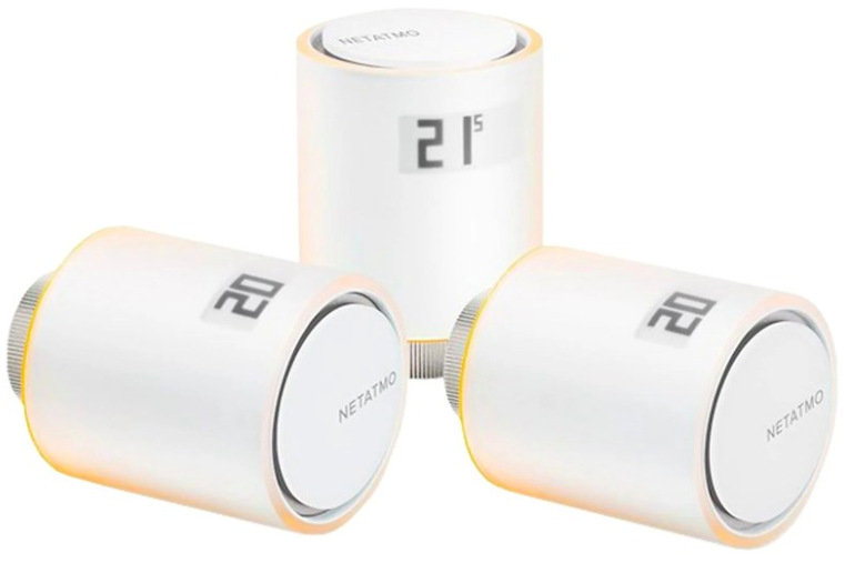 Bezdrátová termohlavice Netatmo Additional Smart Radiator Valve (3 ks) - bílá