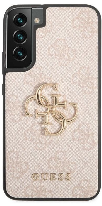 Kryt na mobil Guess 4G Metal Logo na Samsung Galaxy S22+ růžový