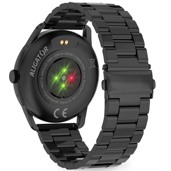 Chytré hodinky Aligator Watch AMOLED PRO stříbrné Detail obrázku hodinek.