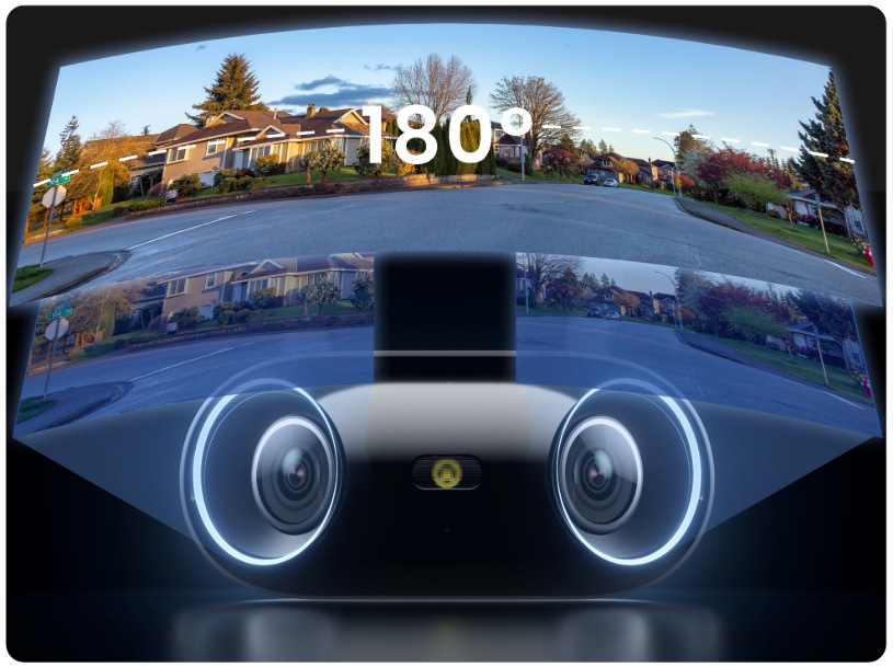 Panoramatický 180° záběr duálního objektivu IP kamery Reolink Elite Series W740-A Wi-Fi