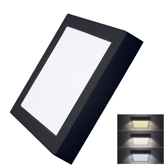 Stropní svítidlo Solight CCT, přisazené, 24 W, 900 lm, čtvercové černé