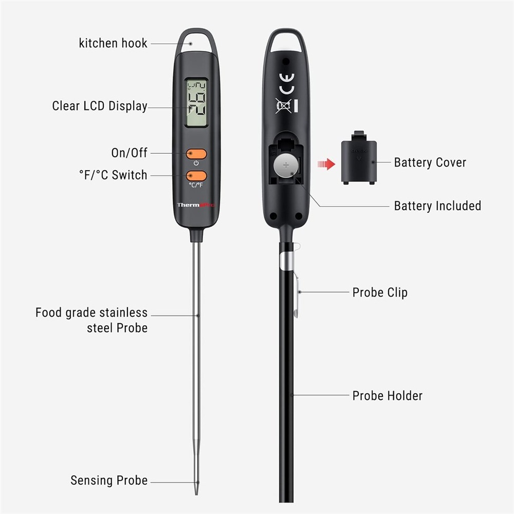 Teploměr do masa ThermoPro TP-516 černý THPTP516_02