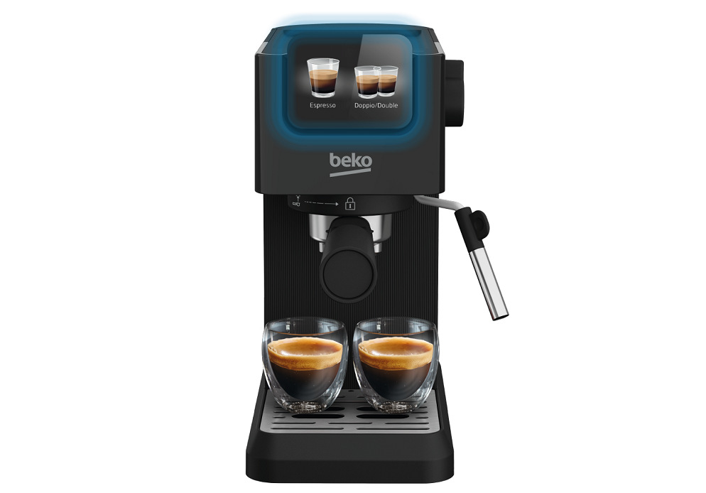Pákový kávovar Beko Caffe experto CEP5302B černý Pákový kávovar Espresso Beko CEP5302B, černá, velký dotykový displej