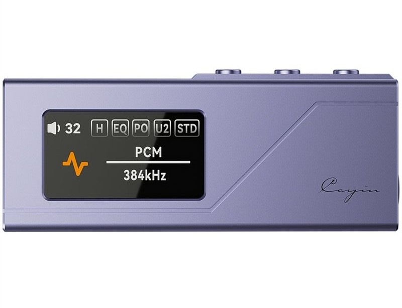 Zesilovač Cayin RU3, USB-C, DAC převodník, fialová barva.