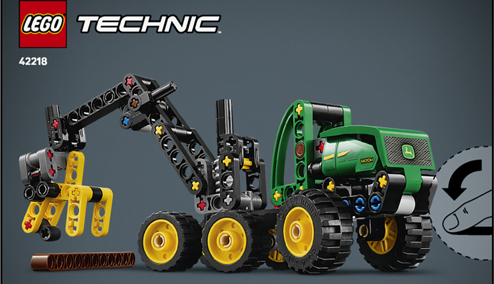 Stavebnice LEGO® Technic 42218 Kombajn John Deere 1470H Kloubové řízení a odpružení přibližují dětem fungování skutečných pracovních strojů a jejich technických částí