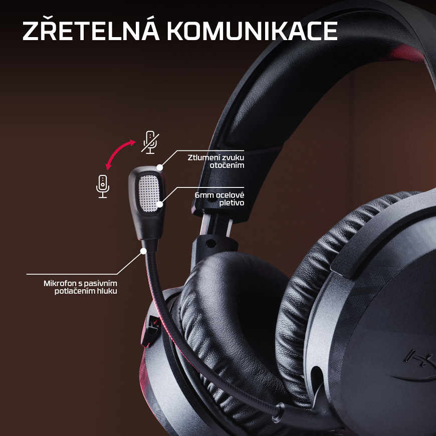Headset HyperX Cloud Stinger 3 Wired černý 6mm mikrofon s funkcí otočením ztlumit a potlačením okolního hluku