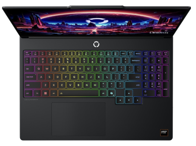 Notebook Lenovo Legion 5 15AHP11 černý Pohled shora na Lenovo Legion 5 15AHP11 s podsvícenou klávesnicí, numerickou částí a touchpadem Líbí se ti tato osobnost?