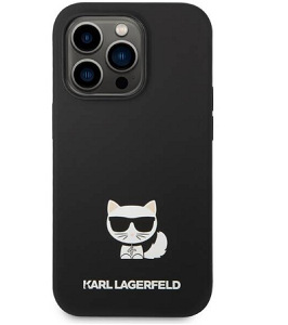 Kryt na mobil Karl Lagerfeld Liquid Silicone Choupette na Apple iPhone 14 Pro Max černý KLGKLHCP14XSLCTBK