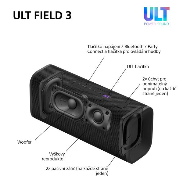 Přenosný reproduktor Sony ULT FIELD 3 černý Přenosný reproduktor Sony ULT FIELD 3, černý