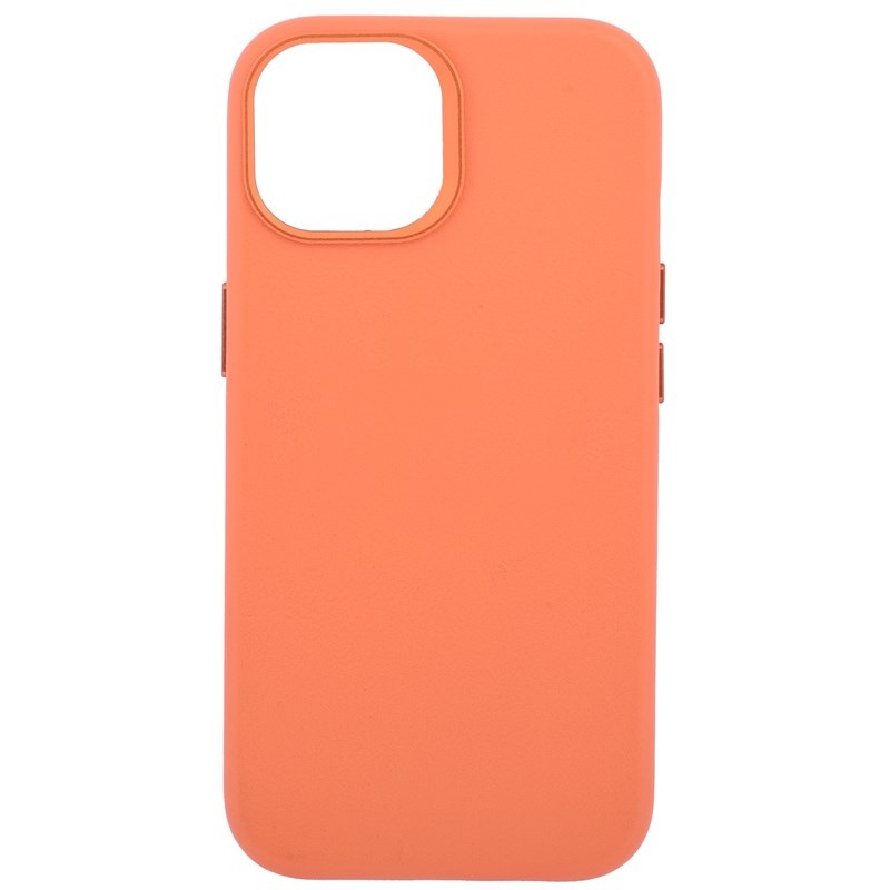 Kryt na mobil WG Leather Frame Magnet na Apple iPhone 15 oranžový