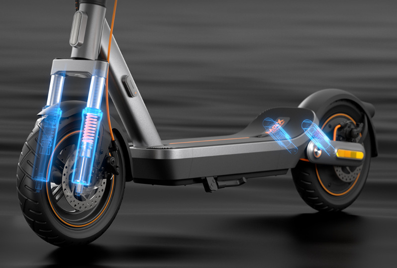 Xiaomi Electric Scooter 6 Max slibuje vysoký komfort díky odpružení se zdvihem 45 mm