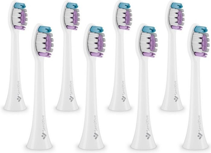 Náhradní hlavice TrueLife SonicBrush Clean-series heads Sensitive white 8 pack pro sonické kartáčky