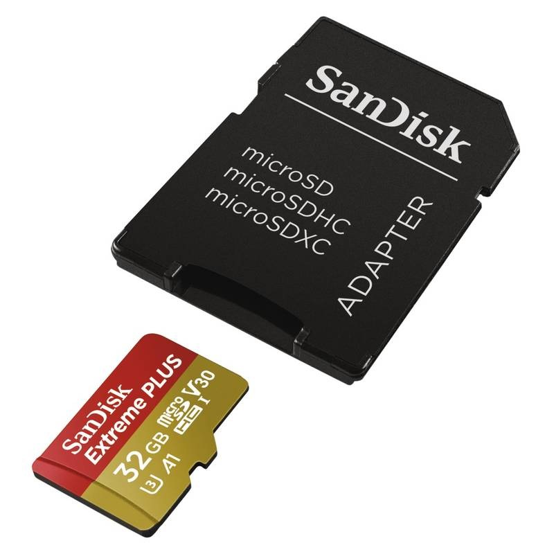 Paměťová karta SANDISK Micro SDHC Extreme Plus 32GB UHS-I U3 (95R/90W) + adaptér černá