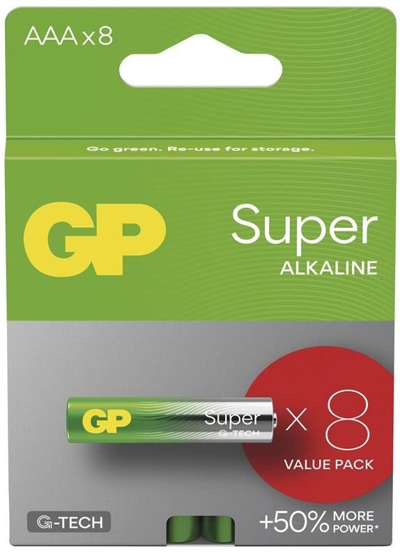 Baterie alkalická GP Super AAA (LR03), 8 ks