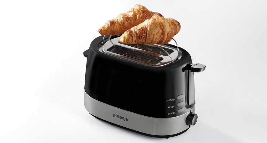 Topinkovač Gorenje T850BK, černá, funkce rozmrazování a ohřívání