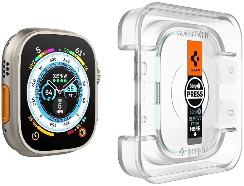 Tvrzené sklo Spigen tR EZ Fit na Apple Watch Ultra 2/Ultra 49mm, (2 ks)