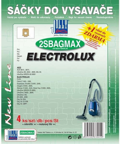 Sáčky do vysavače Jolly MAX 2 SBAG (4+1+1ks) kompatibilní s vysavači AEG, ELECTROLUX