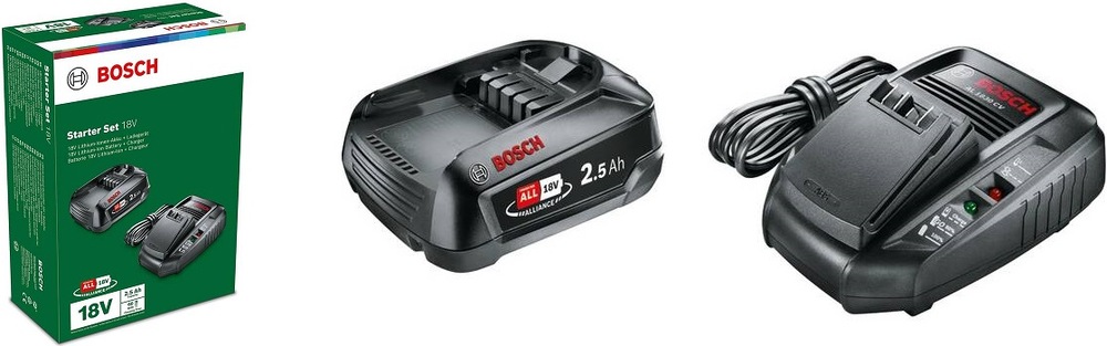 Set baterie a nabíječky Bosch PBA 18 V 2,5 Ah + AL1830 CV Bosch PBA 18 V 2,5 Ah + AL1830 CV