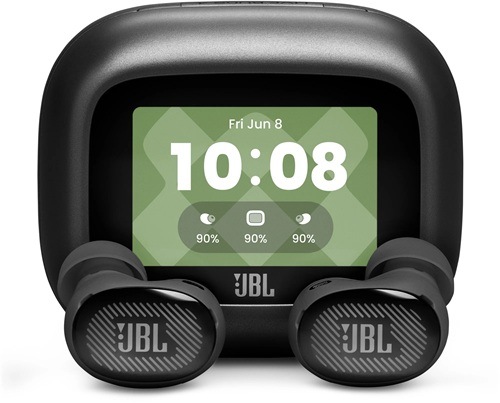 Bezdrátová sluchátka JBL Live Buds4 v černém provedení.