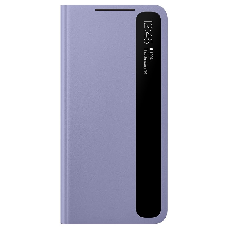 Pouzdro na mobil flipové Samsung Clear View na Galaxy S21 5G fialové