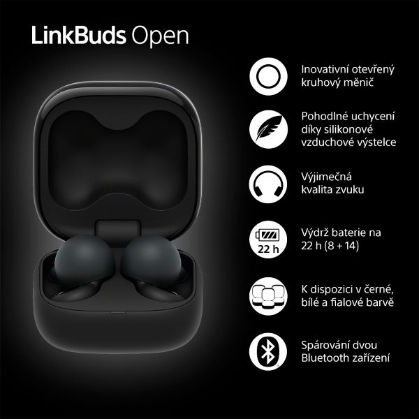 Sluchátka Sony LinkBuds Open - černá