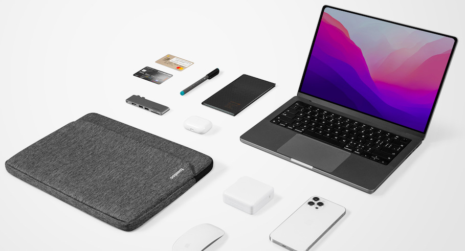 Pouzdro na notebook tomtoc Sleeve - 13" MacBook Air / 14" MacBook Pro - šedé
