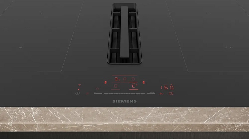 Indukční varná deska s odsáváním Siemens iQ500 ED811HQ26E ovládání touchSlider+ černá SIEED811HQ26E_03