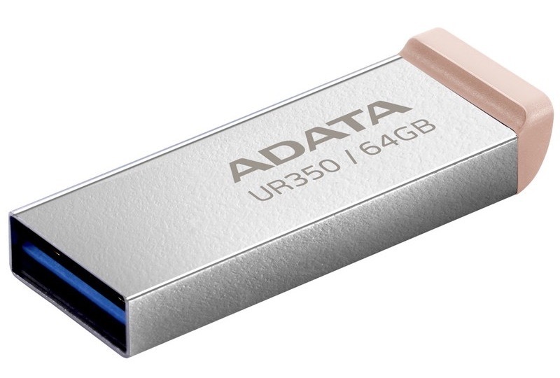 USB Flash ADATA UR350 64GB stříbrný/hnědý