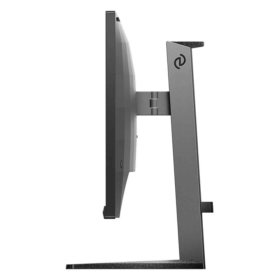 Herní monitor Philips Evnia 27M2N3800A černý Boční pohled na elegantní, moderní počítačový monitor s tenkým profilem, podepřený robustním stojanem. Design je minimalistický s matnou povrchovou úpravou.