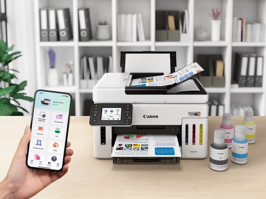 Tiskárna multifunkční Canon MAXIFY GX6140 bílá Tiskněte, skenujte, kopírujte a připojujte se ke cloudu s aplikací Canon PRINT