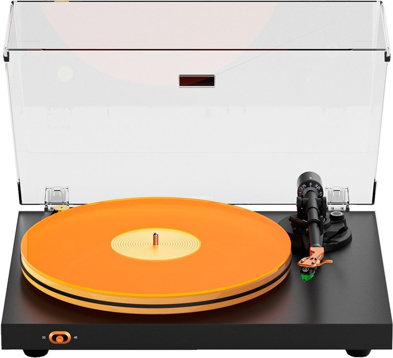 Gramofon Fosi Audio Luna 3, černá/oranžová barva