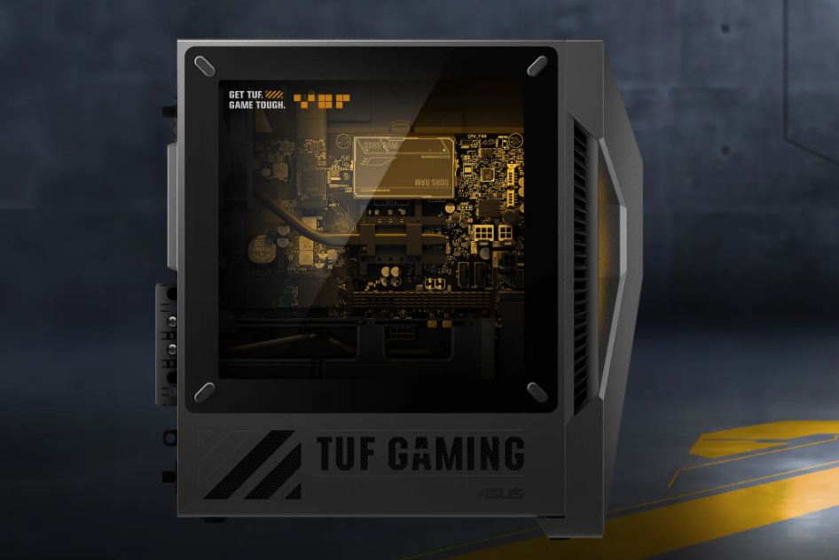 Herní počítač Asus TUF Gaming T500 šedý Asus TUF Gaming T500 pohání výkonný hardware v čele s grafikou NVIDIA GeForce RTX řady 30