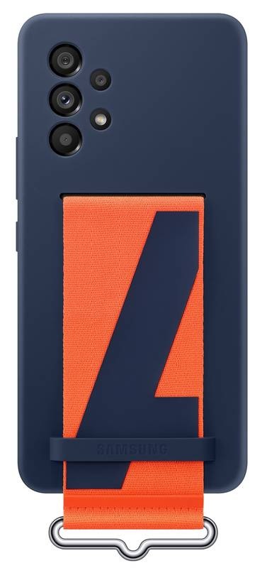 Kryt na mobil Samsung Silicone Cover s poutkem na Galaxy A53 5G modrý