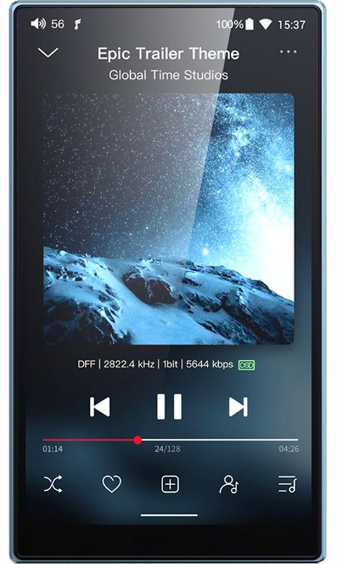 HiFi přenosný digitální přehrávač FiiO JM21 stříbrný/modrý