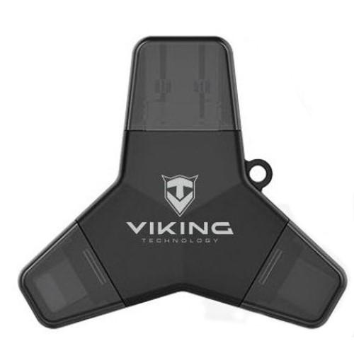 USB Flash Viking 64GB, USB/USB-C/Micro USB/Lightning černý