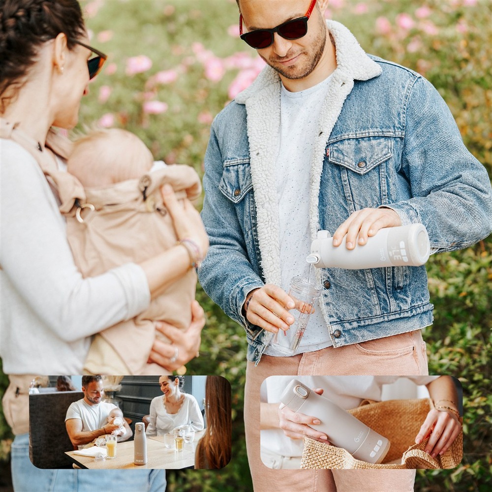 Ohřívač vody Babymoov Moov & Feed Mineral Beige Ohřívač vody Babymoov pro rychlý ohřev 120 ml vody na 37 °C přibližně za 3 minuty