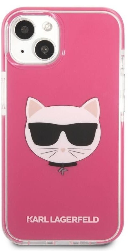 Kryt na mobil Karl Lagerfeld Choupette Head na Apple iPhone 13 mini růžový