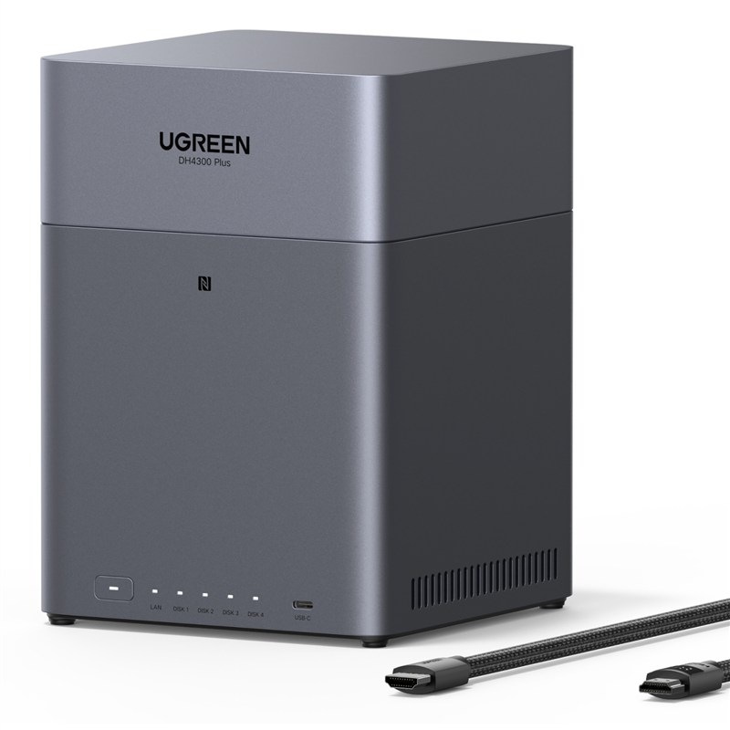 Datové úložiště (NAS) UGREEN NASync DH4300plus - 85660 (Diskless) šedé