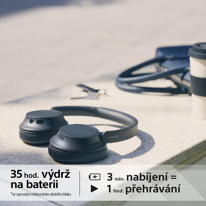 Sluchátka Sony WH-CH720 černá Sluchátka Sony WH-CH720N, černá, výdrž baterie až 35 hodin