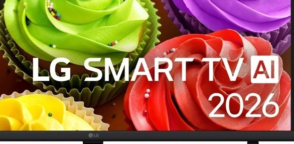 Detail obrazovky s nápisem LG Smart TV AI