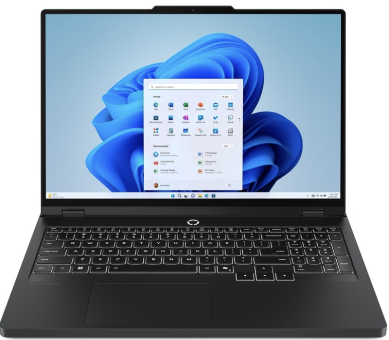 Herní notebook Lenovo Legion Pro 5 16IAX10H s 16" displejem a Windows 11 Home v černém provedení
