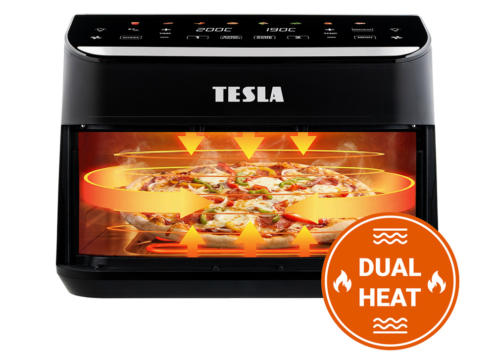 Rovnoměrné pečení v horkovzdušné fritéze Tesla AirCook DualHeat QD575 XXL