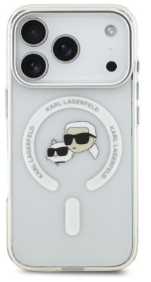 Kryt na mobil Karl Lagerfeld IML K&CH Heads Metal Frame MagSafe na Apple iPhone 17 Pro průhledný Kryt na mobil Karl Lagerfeld IML K&CH Heads Metal Frame MagSafe na Apple iPhone 17 Pro v průhledné barvě