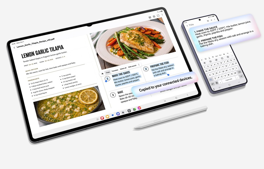 Dotykový tablet Samsung Galaxy Tab S12 Ultra 12 GB / 256 GB + dotykové pero šedý Samsung Galaxy Tab S12 Ultra těží i z prvotřídní synchronizace s telefony Galaxy